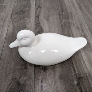 Vintage Ikea White Porcelain Duck Figurine 10 x 5 x 5